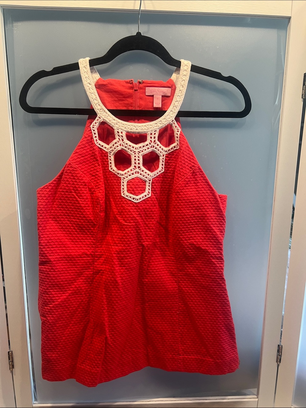 Lilly Pulitzer Annabelle Honeycomb Halter Top in Island Coral 10